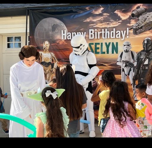 Star Wars character at Austin birthday party
