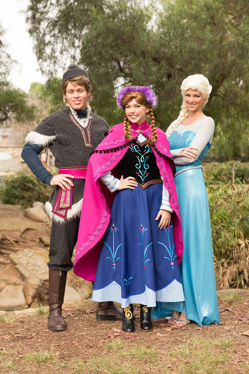 Elsa, anna and kristoff party character for kids in austin